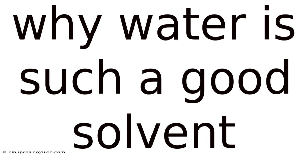 Why Water Is Such A Good Solvent