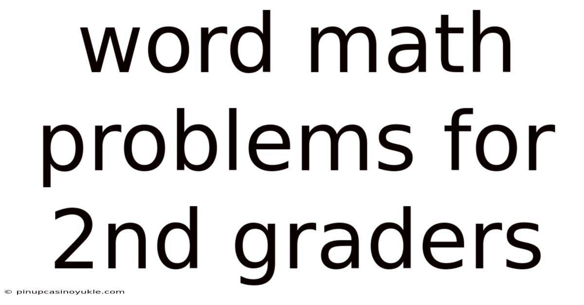 Word Math Problems For 2nd Graders