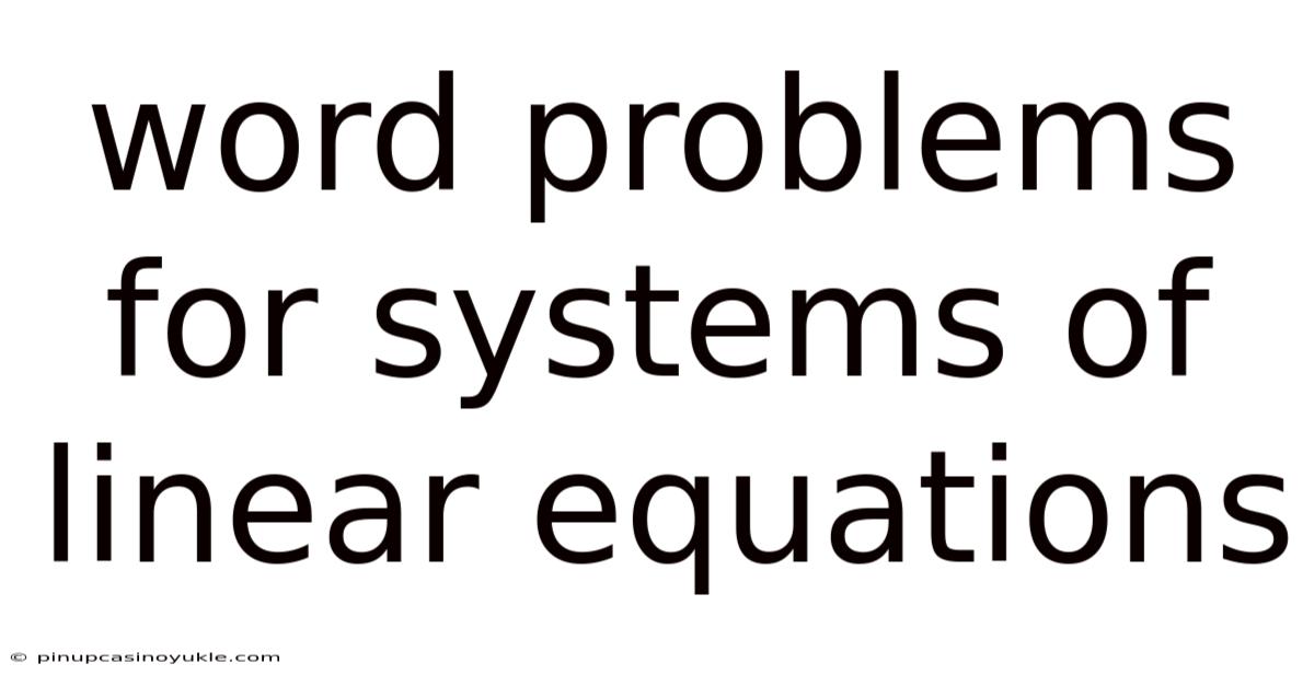 Word Problems For Systems Of Linear Equations