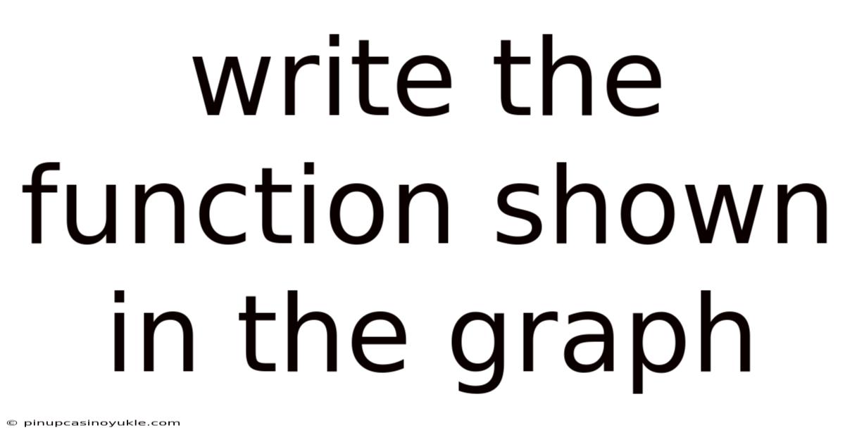 Write The Function Shown In The Graph