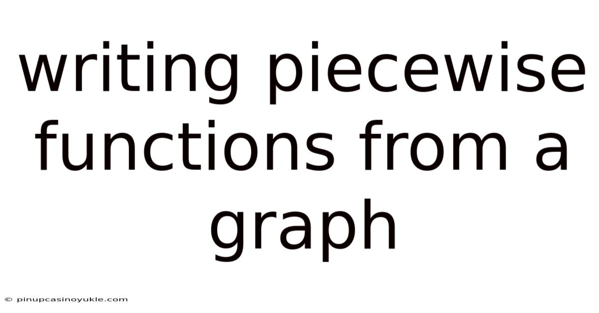 Writing Piecewise Functions From A Graph